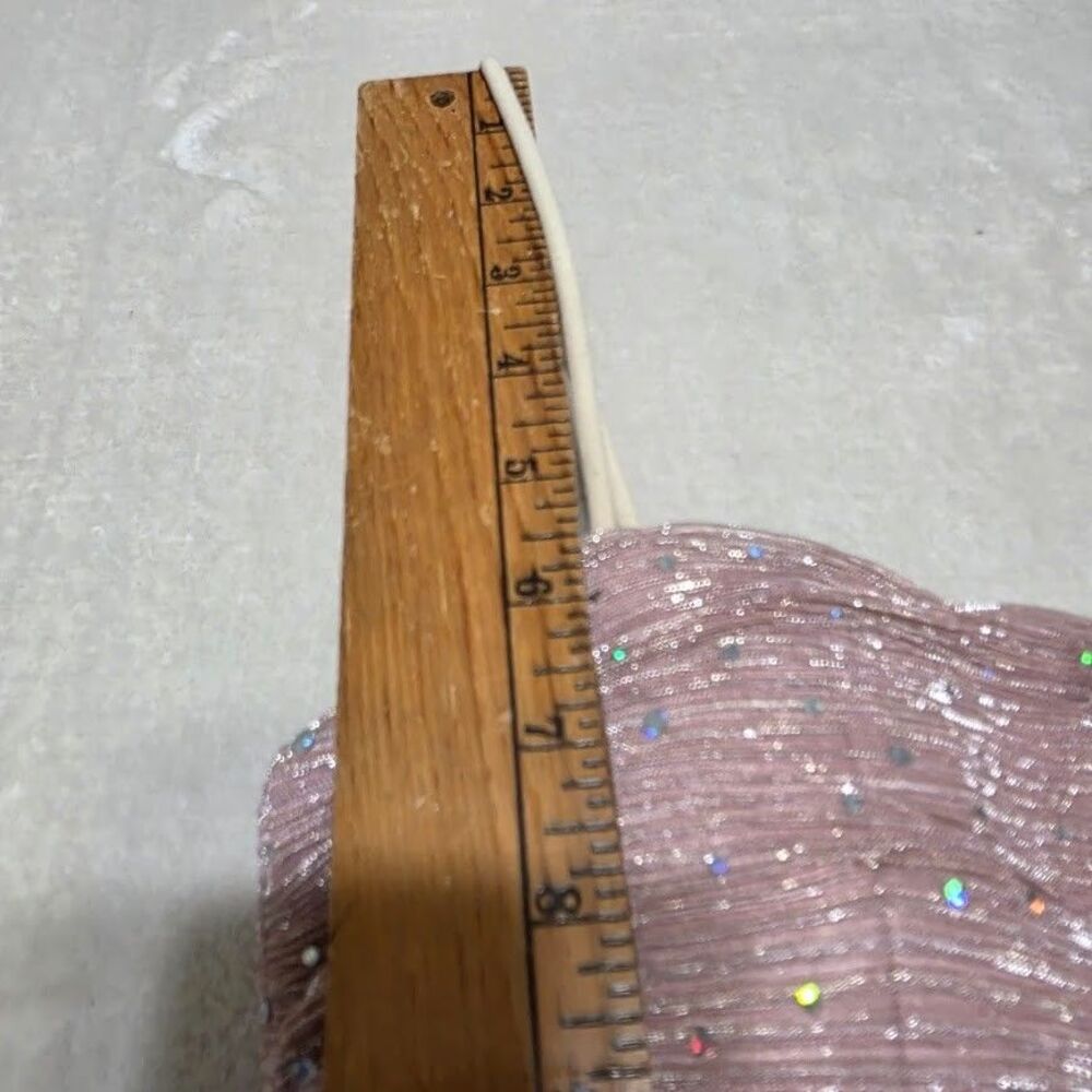 Lulus Flirty Vibes Bodycon Mini Dress Small Pink Shimmer Sequin Straps New w/Tag - Picture 14 of 14